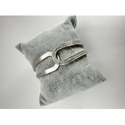 Gümüş Taşlı Kelepçe Bileklik